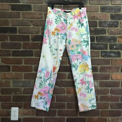 Ralph Lauren black label floral light weight jean style pants sz 12 (32 X 30)